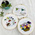 MAMUNU Embroidery Stitch Practice Kits, 3 Sets Animal Flower Stamped Pre Printed Cross Stitch Kits, Full Range of Embroidery Starter Kit with Hoop...