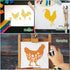 Chicken Stencils for Painting on Wood, Wildflower Rooster Stencils for Crafts Reusable Wood Burning Drawing Art Animal Paint Stencils and Patterns...