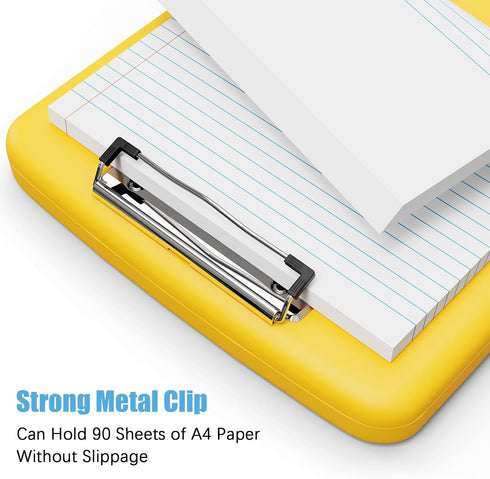 Hongri Plastic Clipboard with Storage, Folder Nursing Clipboard Side Opening, Heavy Duty Clips, Slim Clipboard Storage Box, Light Weight, Smooth W...