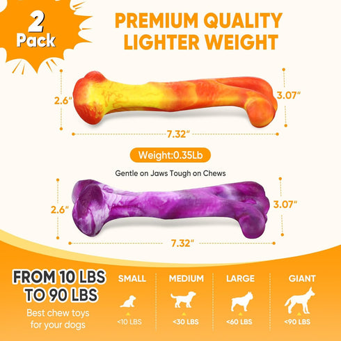 Mitzifuzz Tough Dog Toys for Aggressive Chewers, Interactive Dog Toys to Keep Them Busy, Dog Chew Toys Long Lasting for Large/Medium/Small Dogs, B...