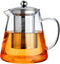 PARACITY Glass Teapot Stovetop 18.6 OZ, Borosilicate Clear Tea Kettle with Removable 18/8 Stainless Steel Infuser, Teapot Blooming and Loose Leaf ...