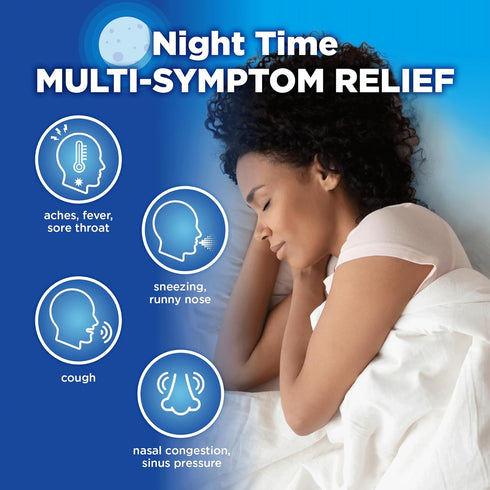 Amazon Basic Care Nighttime Severe Cold & Flu Liquid, Original, 12 fl oz (Pack of 1)...