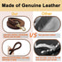 Leather Dog Leash 5ft for Small Dogs,Braided Leather Leash and Dog Collar Set,Strong Dog Training Leash,Soft Comfortable Dog Training Leather Leas...
