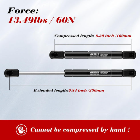 Vepagoo C16-03213 10 inch 13Lb/58N Gas Shock Spring Strut Lift Support for Cabinet Door Truck Tool Toy Box Lid, Set of 2...