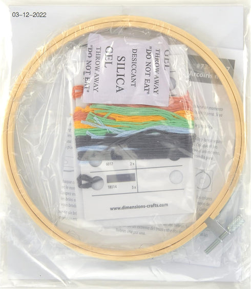 Dimensions 72-76917 Mod Rainbow Embroidery Needlepoint Kit for Beginners, 6" D, Multicolor, 5pcs......