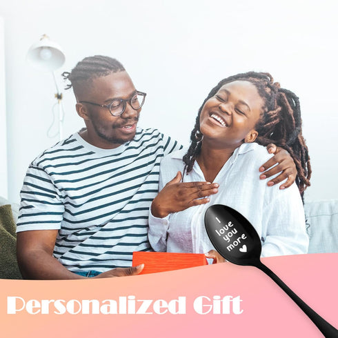 Valentine's Day Gifts for Him Her - Anniversary Birthday Gifts for Girlfriend Women Man Boyfriend, Personalized I Love You More Ice Cream Spoon...