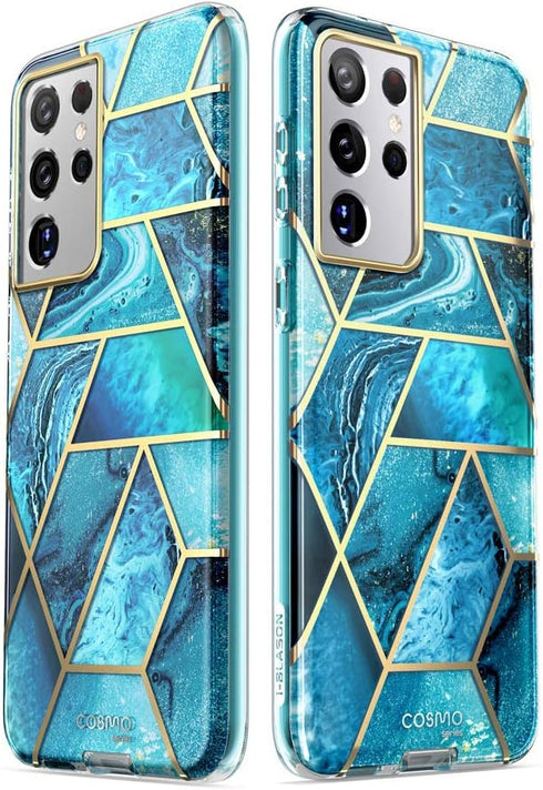 i-Blason Cosmo Series for Samsung Galaxy S21 Ultra 5G Case, Slim Stylish Protective Case Without Built-in Screen Protector (Ocean)...