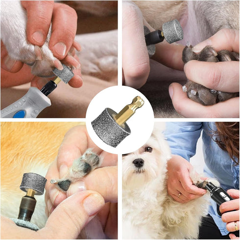 5Pcs Dog Nail Grinder Diamond Tip Replacement Heads Replaceable Paws Dog Claw Grinder Bits Pet Paws Grooming Accessories...