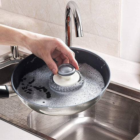 Stainless Steel Scrubber with Handle?Heavy Duty Cleaning Supplies for Pots, Pans, Grills, Ovens & Other Tough Jobs (1P)...