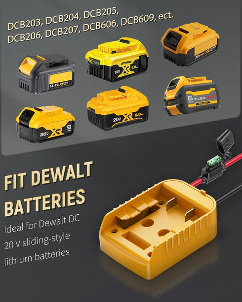 Vibit 2 Pack Power Wheel Adapter for Dewalt 20v Battery with Switch, DC Power Adapter, 20 V Battery Adapter for RC Car Truck DIY & Robotics, Batte...