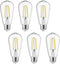 Vintage LED Edison Bulbs, 6W, Equivalent 60W, High Brightness Cool White 4000K, ST58 Antique LED Filament Bulbs with 90+ CRI, E26 Medium Base, Dim...