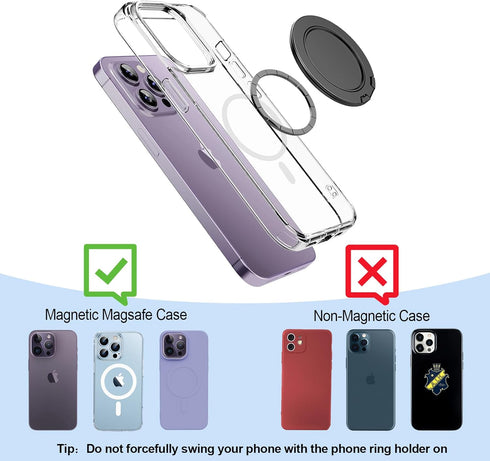 MINDSKY Magnetic Phone Ring Stand Compatible with MagSafe Cases iPhone 12 13 14 15 Series (pop Base)......