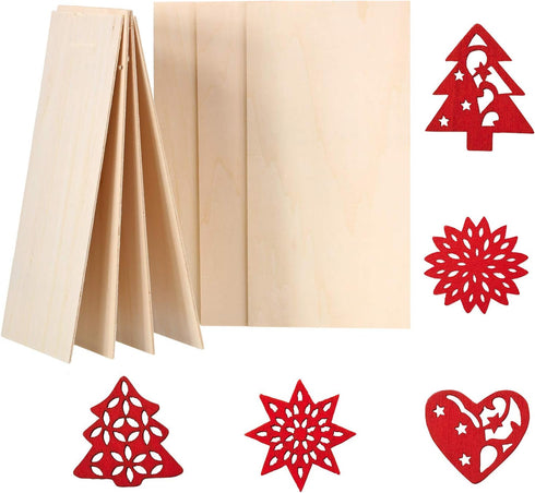Blulu Balsawood Sheets 8 x 4 x 1/16 Inch Plywood Board Sheets Unfinished Wood Boards Blanks for Laser Cutting Thin Hobby for DIY Crafts Mini House...