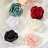 Dainty Satin Fabric Rose Flower Brooches Lapel Pins for Women,Vintage Elegant Silk Camellia Flower Safety Brooch Hair Clip Pins Shawl Clips Clothe...