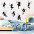 Black Fairy Girls Room Wall Decal DIY Cute Fairy with Large Wings Silhouette Wall Stickers Murals Decor Peel & Stick Baby Nursery Room Kids Bedroo...