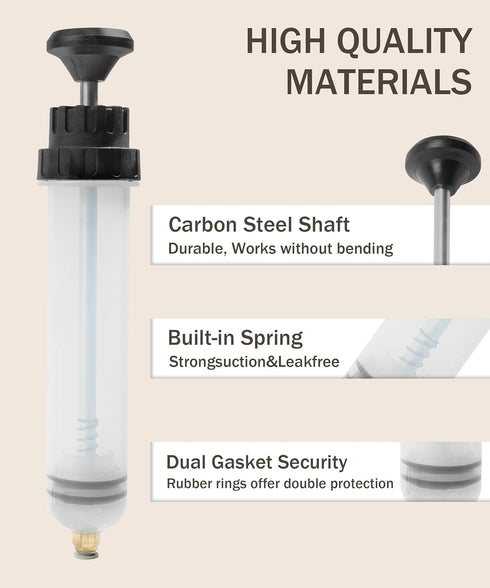 Oil Extractor,Fluid Extractor,Car Accessories Auto Syringe Pump Automotive Fluid Syringe Pump Manual Suction Vacuum Fuel for Power Steering Transm...