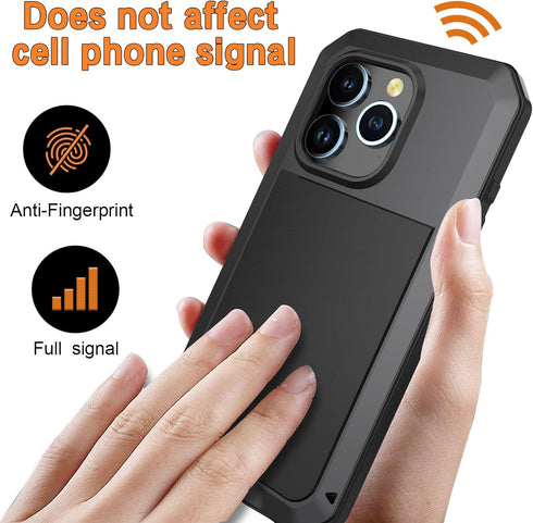2024 for iPhone 15 Pro Max Case Cover Full Body Shockproof Dustproof Waterproof Aluminum Alloy Metal Gorilla Glass Cover Case for Apple iPhone 15 ...