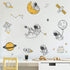 ROFARSO Wall Stickers Astronaut Planet Outer Space Stars DIY Vinyl Removable Large Wall Decals Art Decorations Decor for Kids Boys Bedroom Living ...