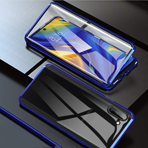 Jonwelsy Compatible with Samsun Galaxy Note 10+ 5G (6.8 inch) Case, 360 Degree Front and Back Transparent Tempered Glass Cover, Strong Magnetic Ad...