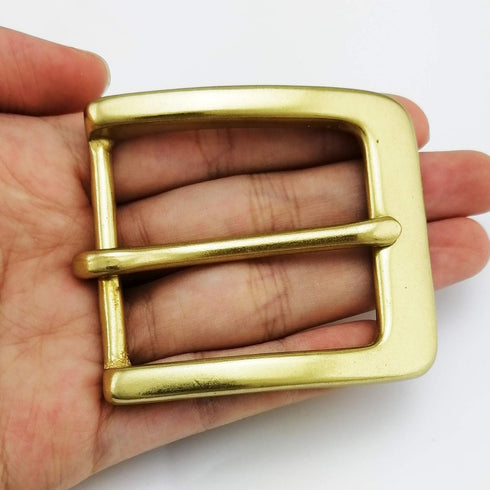 LAXPICOL 1.5"(38mm) Heavy Duty Solid Brass Single Prong Square Belt Buckle...