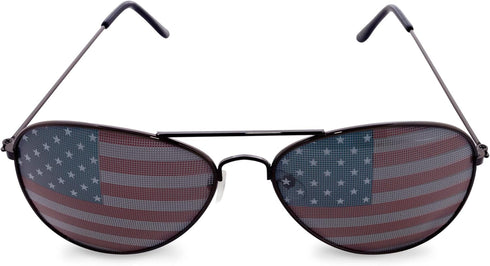 Super Z Outlet American USA Flag Design Metal Frame Aviator Sunglasses (Black)...