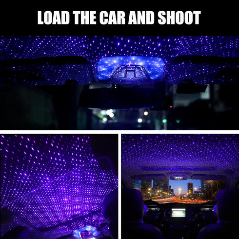 1 PC Car Roof USB LED Starry Sky Projector Light, Rotating Adjustable Pattern Romantic Decorative Lamp, Portable Mini Plug-and-Play Ambient Light,...