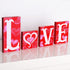 Valentines Day Decor Love Blocks Wooden Table Sign, Red Valentines Day Decorations For The Home Table Decor Valentine Gifts, For Wedding Anniversa...