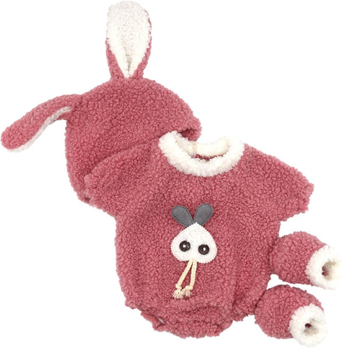 AISITE 18-20 Inch Baby Doll Clothes - 3 Piece Pink Romper, Bunny Hat and Socks Set for Reborn Baby Girl (Dolls NOT Included)...
