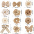 30PCS Burlap Hessian Flowers Set, Include 24 Burlap Flowers and Bowknots, 5 Lace Burlap Ribbon Rolls,1 Twine Ribbon and Glue Point for Wedding Par...