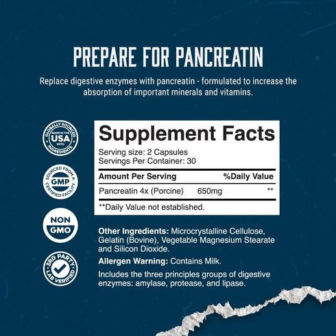 Gut Health Digestive Enzyme Supplements - Pure Digestive Enzymes for Digestion Constipation Relief - Pancreatin Digestive Enzymes for Digestive He...