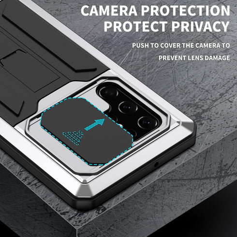 for Samsung Galaxy S22 Ultra 5G Case, Aluminum Metal Gorilla Glass Waterproof Shockproof Military Heavy Duty Sturdy Protector Cover Hard Case,with...