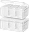 Blulu 24 Pcs Small Bead Organizer Plastic Storage Containers, Clear with 2 Hinged Lid Cases (6.69 x 4.06 x 2.76 Inch, 2.56 x 1.77 x 0.79 Inch)...
