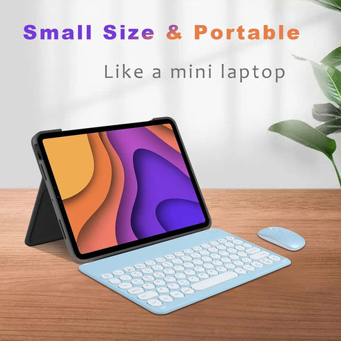 Bluetooth Wireless Keyboard and Mouse Combo-Rechargeable Mini Cute Typewriter Wireless Mouse and Keyboard-Portable Retro Ultra-Slim Keyboard Mouse...