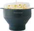 The Silicone Kitchen Silicone Microwave Popcorn Maker Collapsible Bowl, Non-Toxic, Dishwasher Safe, Dark Blue...