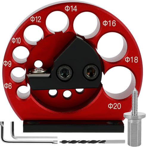4 Pcs Dowel Maker Jig Kit, Carbide Inserts Dowel Maker, Metric 8-20mm 8 Holes Adjustable Dowel Cutter Plate, Aluminum Alloy Electric Drill Milling...