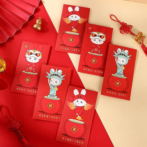 Chinese New Year Red Envelopes,12Pcs Chinese Red Envelopes?Year Of Rabbit Red Envelopes,Lucky Money Envelope,Chinese Red Packets Red Pocket Hong B...