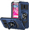 for BLU View 4 Phone Case with Tempered Glass Screen Protector,Military Grade Heavy Duty Shockproof Protective Cover,with Ring Kickstand Full-Body...