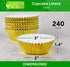 Green Direct Cupcake Liners - Standard Size Gold Cupcake Wrappers to use for Pans or carrier or on stand - Paper Baking Cups Pack of 240...
