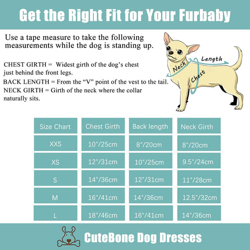 CuteBone Dog Dress Princess Puppy Birthday Dresses with Flutter Sleeves Cat Clothes Outfit for Small Dogs Girl Pet Apparel FX05XS...