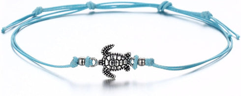 Pingyongchang Boho Beach Sea Turtles Rope String Bracelets Anklets Family Handmade Adjustable Turtle String Bracelet for Women Best Friend Jewelry...