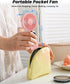 Portable Handheld Fan, 4000mAh Battery Operated Fan with LED Display, Handheld/Neck/Desk 3 in 1 Personal Small Fan, 90° Foldable Desk Fan with Bas...
