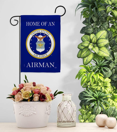 Breeze Decor Home of Airman Garden Flag Armed Air Force USAF United State American Military Veteran Retire Official House Decoration Banner Small ...