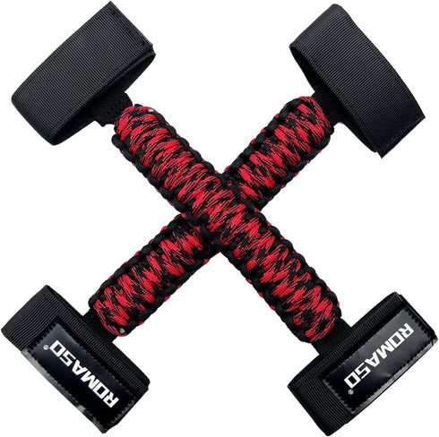 UTV Roll Bar Grab Handles for Polaris RZR Can Am,UTV Grab Handles fit 1.75"-2" Rollbar,ATV Passenger Grab Handle Grips 2Pcs (Red CAMO Paracord)...
