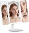 Travel Makeup Mirror, Rechargeable 1X/3X/5X Magnifying Trifold Makeup Mirror with Lights, 3 Color Lights, Touch Control Lighted Vanity Compact Mir...