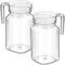 SEWACC 2 Pcs pot cold water bottle beverage kettle 21oz/600mL glass pitcher with lid covered pitchers iced tea pitcher fridge jug water jar clear ...
