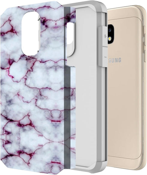 Rosebono Compatible with Samsung Galaxy J7 Case, Hybrid Graphic Colorful Armor Case for SM-J737 (Purple Marble)...