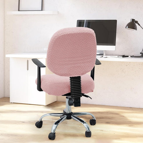 MIFXIN Computer Office Chair Cover Stretch Elastic Slipcover 2 Piece Stretchable Knitted Universal Computer Chair Seat Cover Furniture Protector f...