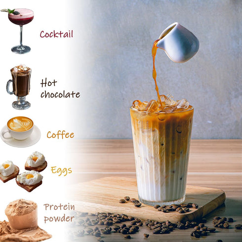 Handheld Milk Frother Wand Rechargeable with Stand for Latte/Electric Whisk Coffee Frother Handheld/Milk Frother Rechargeable Coffee Mixer Wand/Dr...