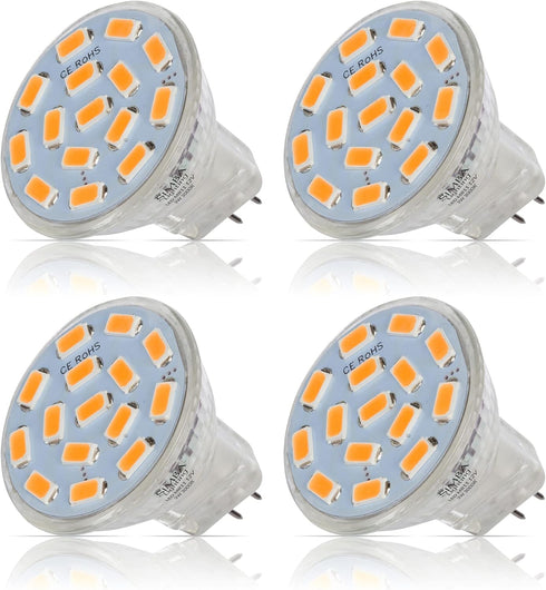 Simba Lighting LED MR11 Flood Light Bulbs (4 Pack) 12V 3W 20W Halogen Replacement 2-Pin 240lm for Landscape, Accent, Track Lights, and Christmas T...