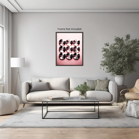 Posterizer 1 pcs-90's Aesthetic Pink CDs-Abstract & Modern Art-Musical Art Collection-Gifts for Women-Living Room Bedroom Decor- unframed wall art...